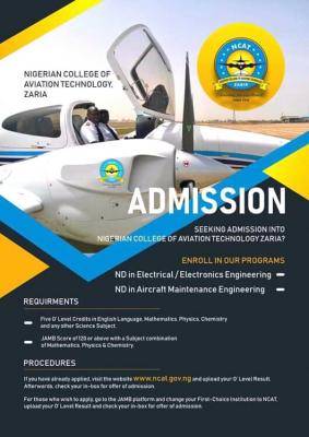 NCAT ND admission form for 2021/2022 session