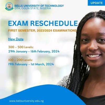 Bells University of Technology reschedules first semester examination, 2023/2024