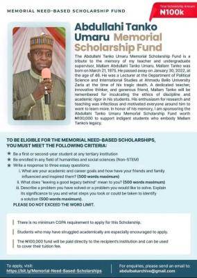Abdullahi Tanko Umaru Memorial Scholarship Fund