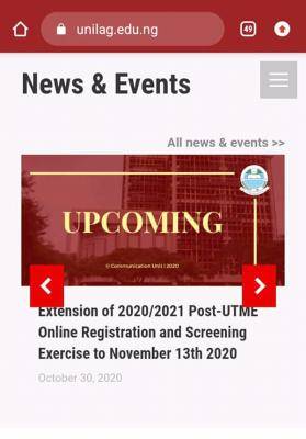 UNILAG extends post utme registration deadline for 2020/2021 session
