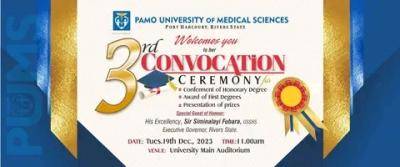 Pamo University of Medical Sciences announces 3rd Convocation Ceremony