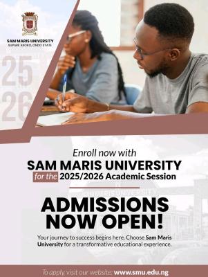 Sam Maris University Post-UTME 2025: Cut-off mark, Eligibility and Registration details