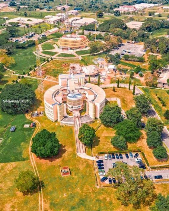 Beautiful aerial view of FUNAAB senate building and library
