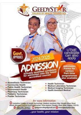 Geedy Star College of Health Technology admissions, 2024/2025