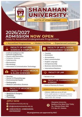 Shanahan University announces undergraduate admissions, 2026/2027