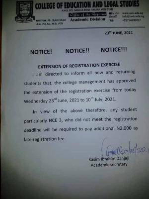 COE, Nguru extends registration deadline