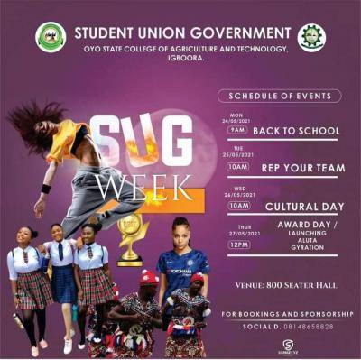 Oyo State College of Agriculture and Technology events for 2021 SUG week