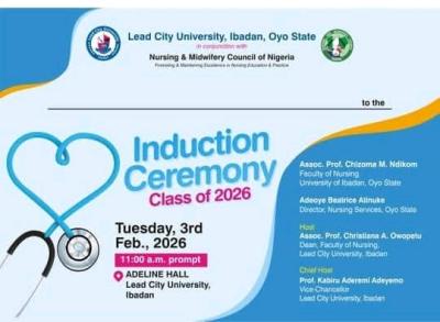Lead City University, Faculty if Nursing inducts Class of 2026 into the Nursing & Midwifery Council of Nigeria