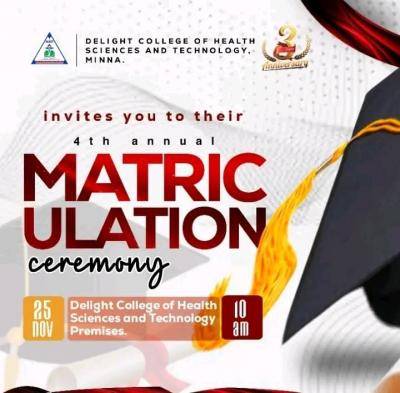 Delight College of Health Tech announces 4th annual matriculation ceremony