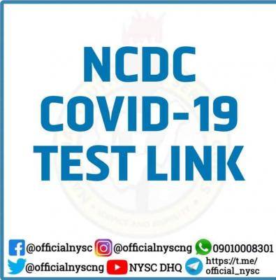 NYSC notice to prospective corps members on NCDC COVID-19 test link