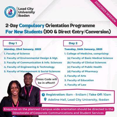 Lead City orientation programme for freshers