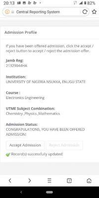 UNN admission list, 2020/2021 out on JAMB CAPS