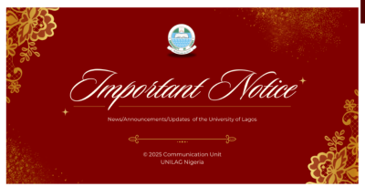 UNILAG notice to 2025/2026 newly admitted students on Toxicology screening