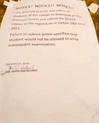 Shehu Sule College Of Nursing and Midwifery notice to students