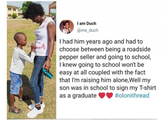 My Son Was in School to Sign my Shirt as a Graduate; Single Mum