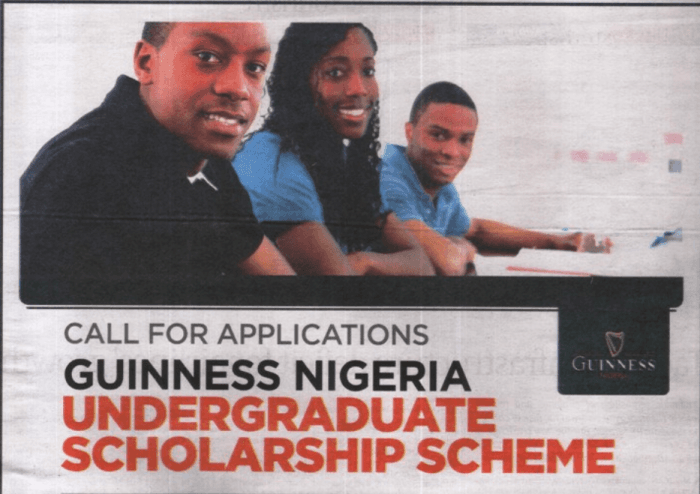 Guinness Nigeria Scholarship Scheme For Nigerians 2019