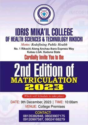Idris Mika'il College of Health & Tech. Rikochi 2nd Edition of Matriculation Ceremony, 2023