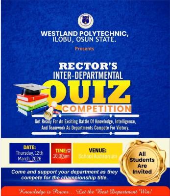 Westland Polytechnic holds Rector's Inter-Departmental Quiz Competition