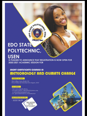 Edo Poly Meteorology and Climate Change Short Course admission, 2020/2021