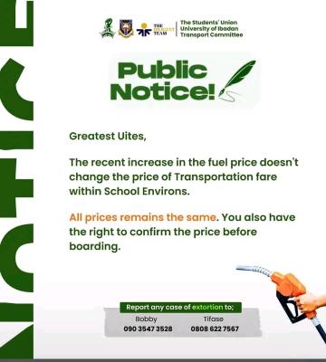 UI  SUG update to students on fares within the campus