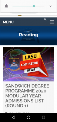 LASU 1st batch sandwich admission list for 2020 modular year