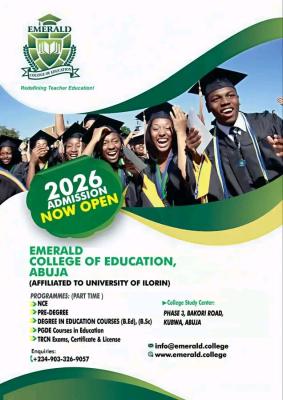 Emerald College of Education, Abuja part-time admissions, 2025/2026