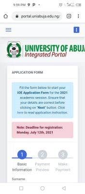 UNIABUJA extends IOE application deadline for 2020/2021 session