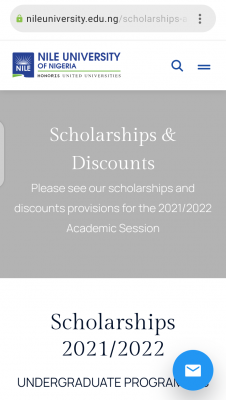 Nile University Scholarship and discounts for 2021/2022 session