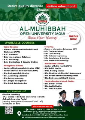 Al-Muhibbah Open University Announces admission, 2026/2027 Session