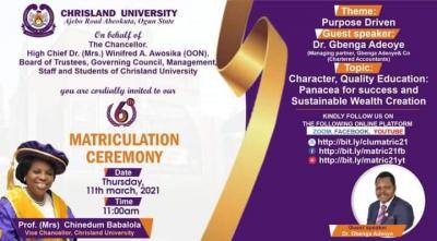 Chrisland University matriculation ceremony