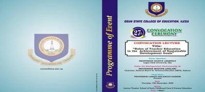 Osun state college of education announces 27th convocation ceremony