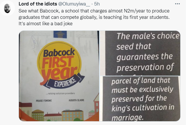 Nigerian journalist calls out Babcock university over their first-year syllabus