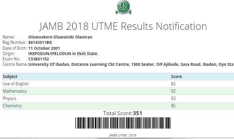 Share The Highest 2018 JAMB Score You Have Seen So Far