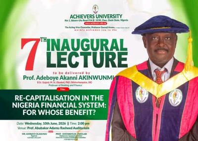 Achievers University announces 7th Inaugural Lecture