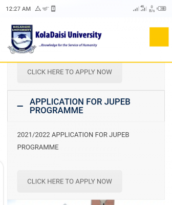 KolaDaisi University JUPEB admission for 2021/2022 session
