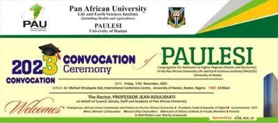 Pan African University, Ibadan 2023 Convocation Ceremony to hold 17th November, 2023