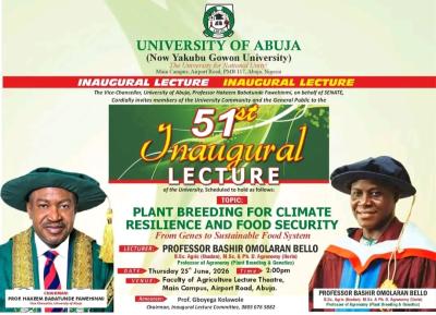 UNIABUJA announces 51st Inaugural Lecture