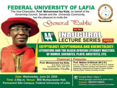 FULAFIA announces 44th Inaugural Lecture