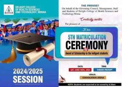 Delight College of Health Sciences & Tech. Minna 5th Matriculation Ceremony