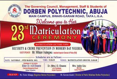 Dorben Polytechnic 23rd Matriculation Ceremony