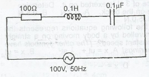 In the circuit diagram below. Calculate the energy stored in the inductor at resonance.