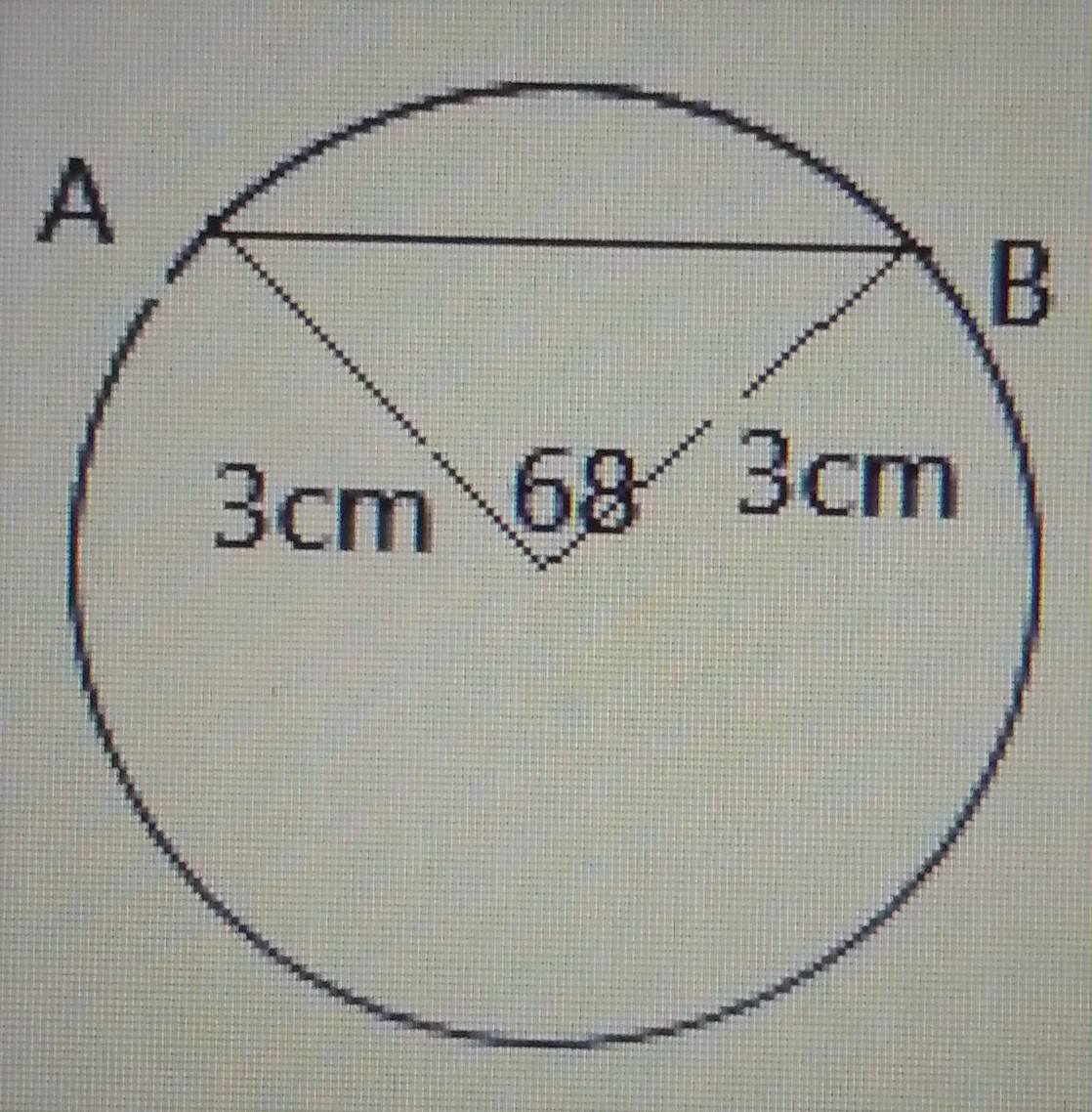 Find the length of the chord |AB| in the diagram shown below.