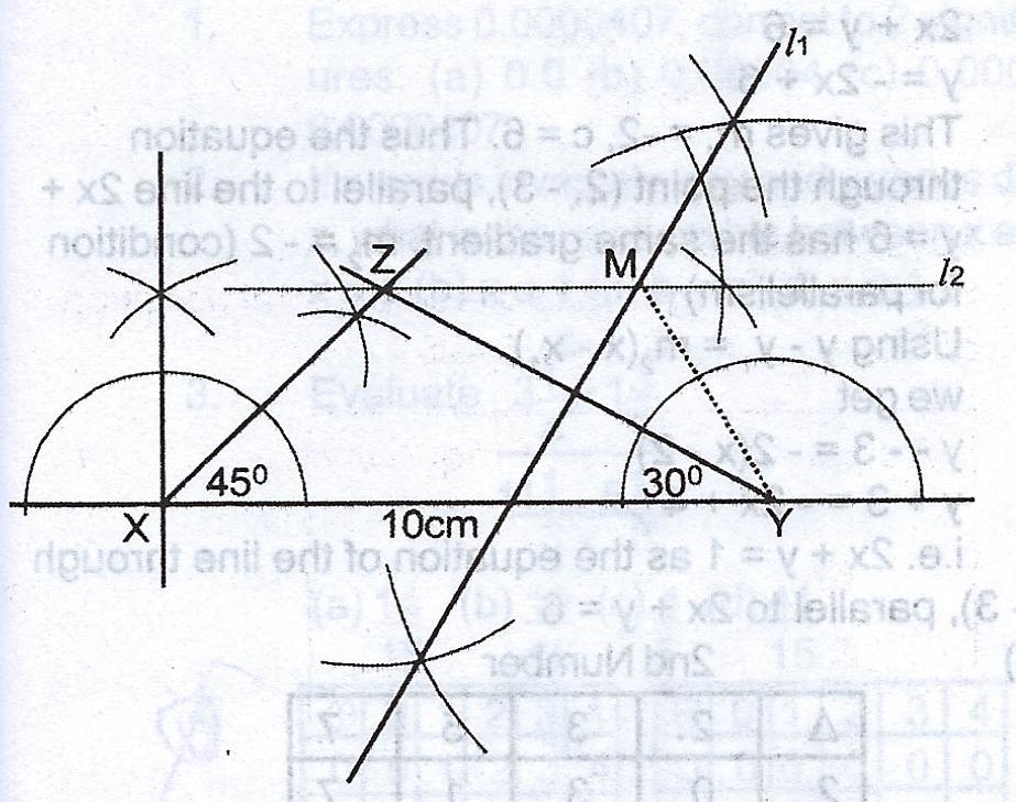 Construct an angle of 30^(@) using ruler and compasses only.