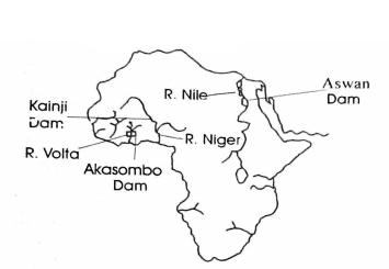 2013 Waec Geography Theory (a) Draw An Outline Map Of Africa. On The 