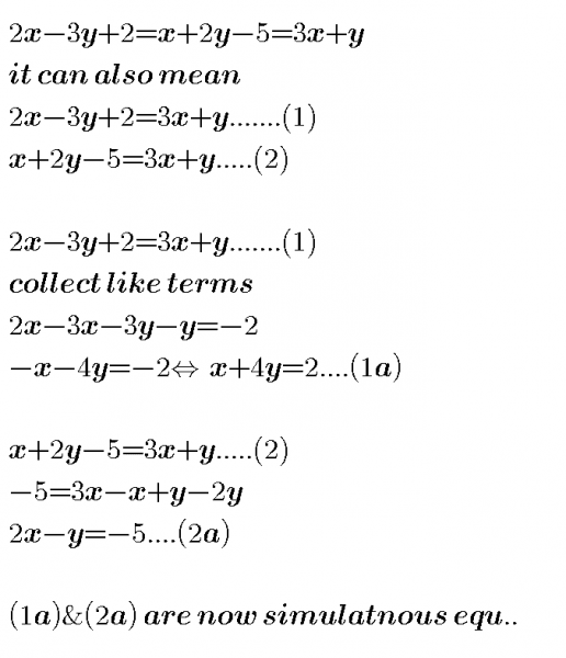 Solve 2x 3y 2 X 2y 5 3x Y Myschool