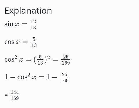 sin (90-x) = 12/13 what is the value of sin x? – PWN Test Prep