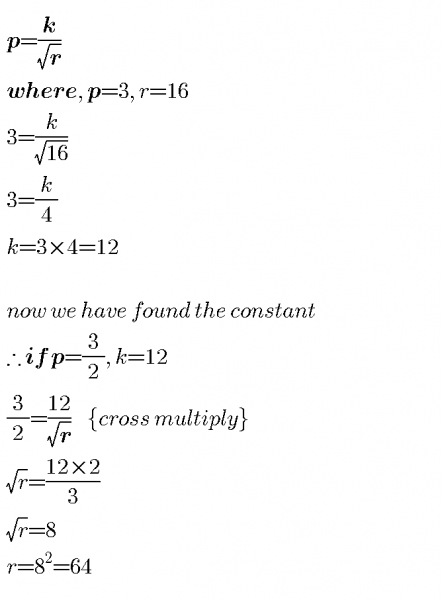 Given That P 1 R And P 3 When R 16 Find The Value Of R When P 3 2 Myschool