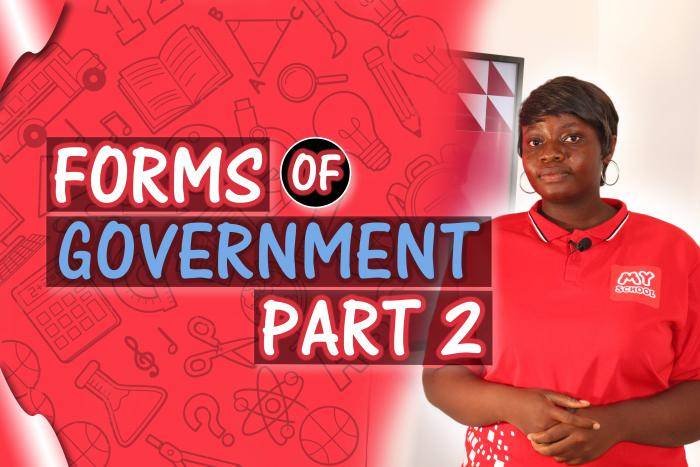 A Better Understanding On FORMS OF GOVERNMENT  PART 2